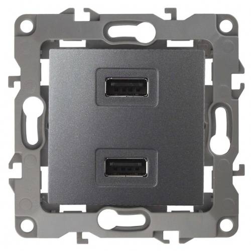 Розетка USB Эра 12 Графит 